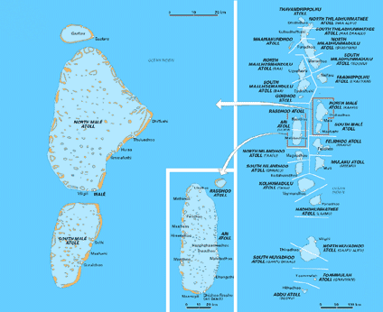 Carte des Maldives