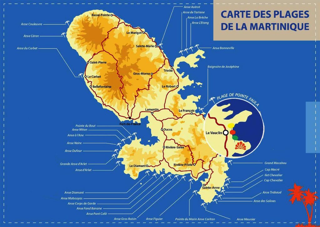 Plages Martinique - Carte