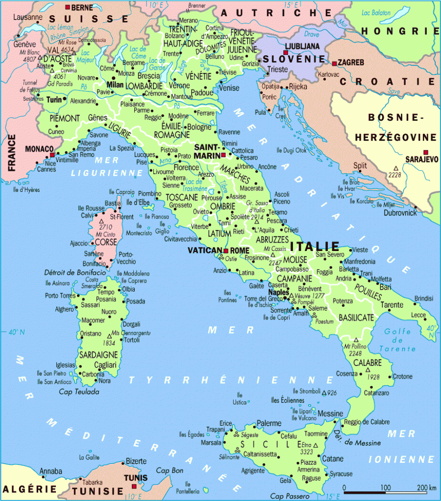 Italie - Carte