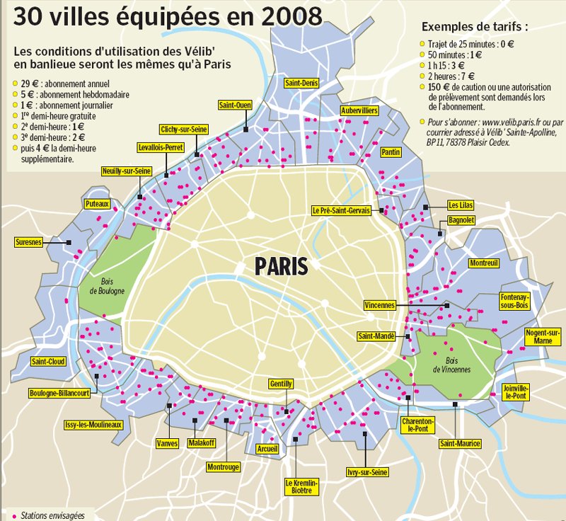 Carte de la banlieu parisienn IDF