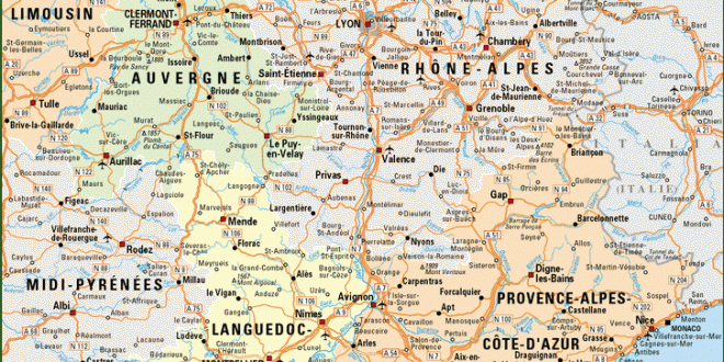 Carte de France - Sud