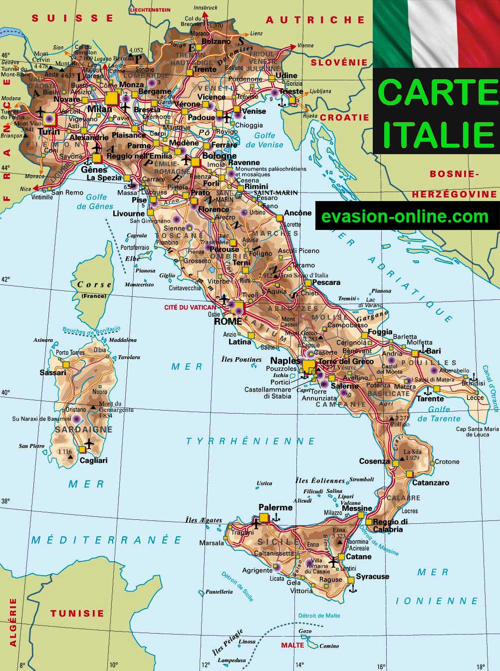 Carte Italie Voyage Carte Plan
