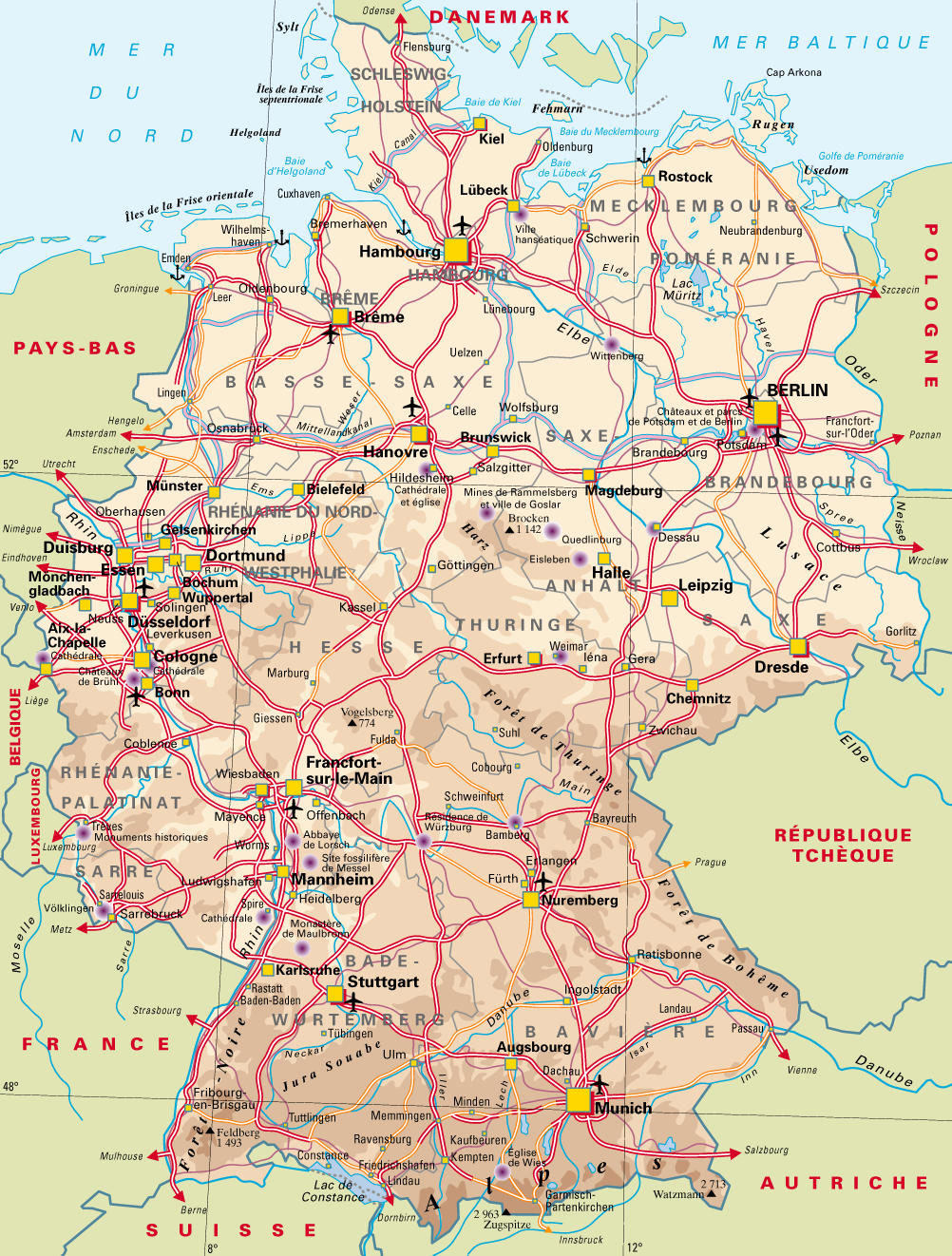 Carte générale - Allemagne