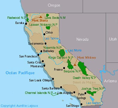 californie - carte - map