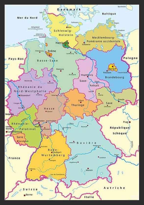 Carte des régions en Allemagne