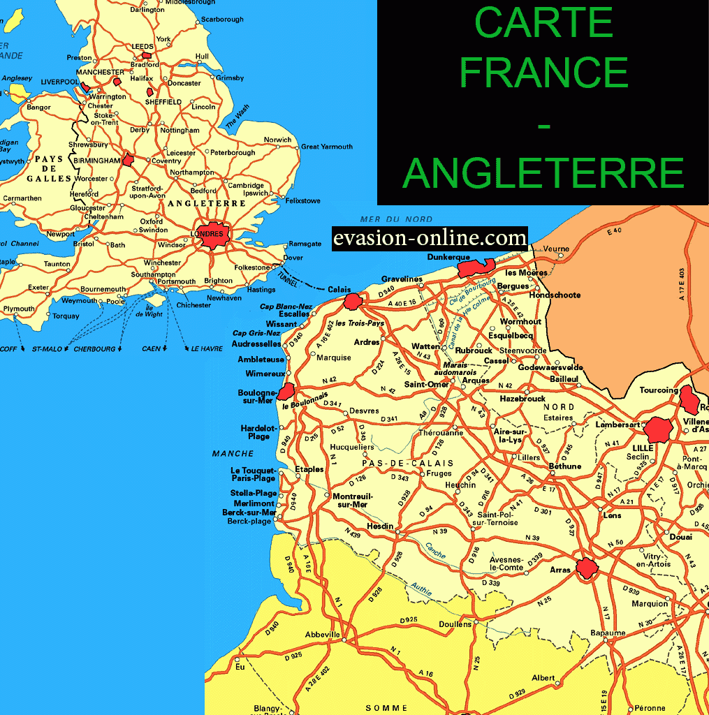 carte france angleterre