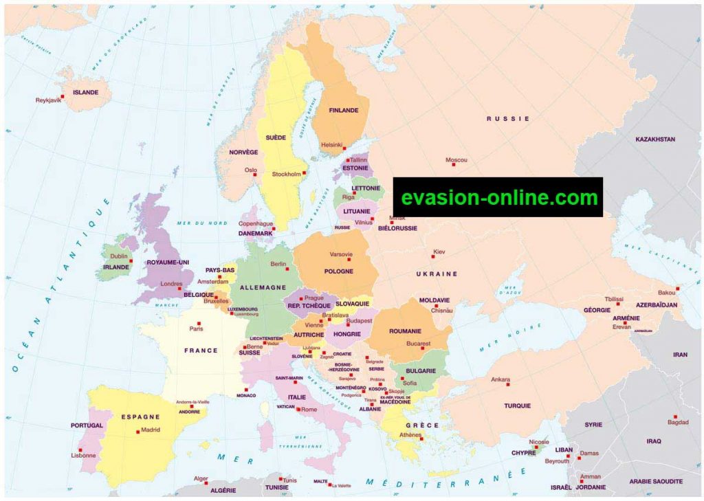 Carte Europe en français