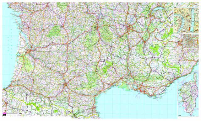 Carte détaillée du Sud de la France