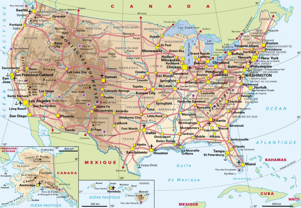 Carte Etats Unis