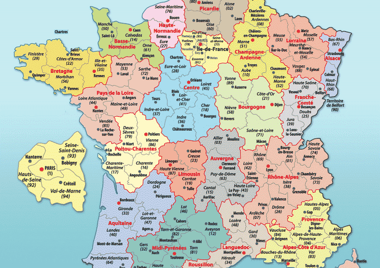 Carte de France villes principales