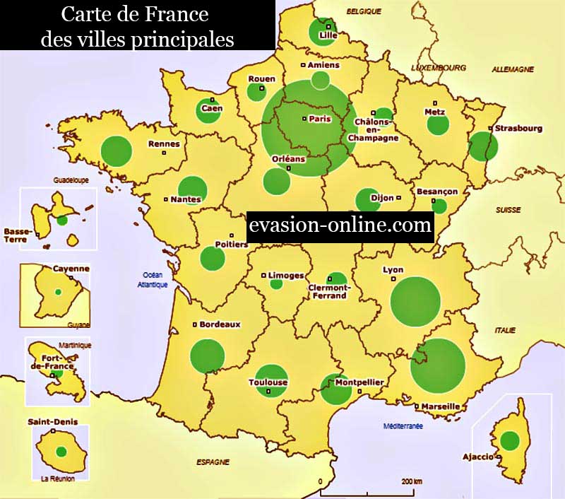 Carte France - Villes principales