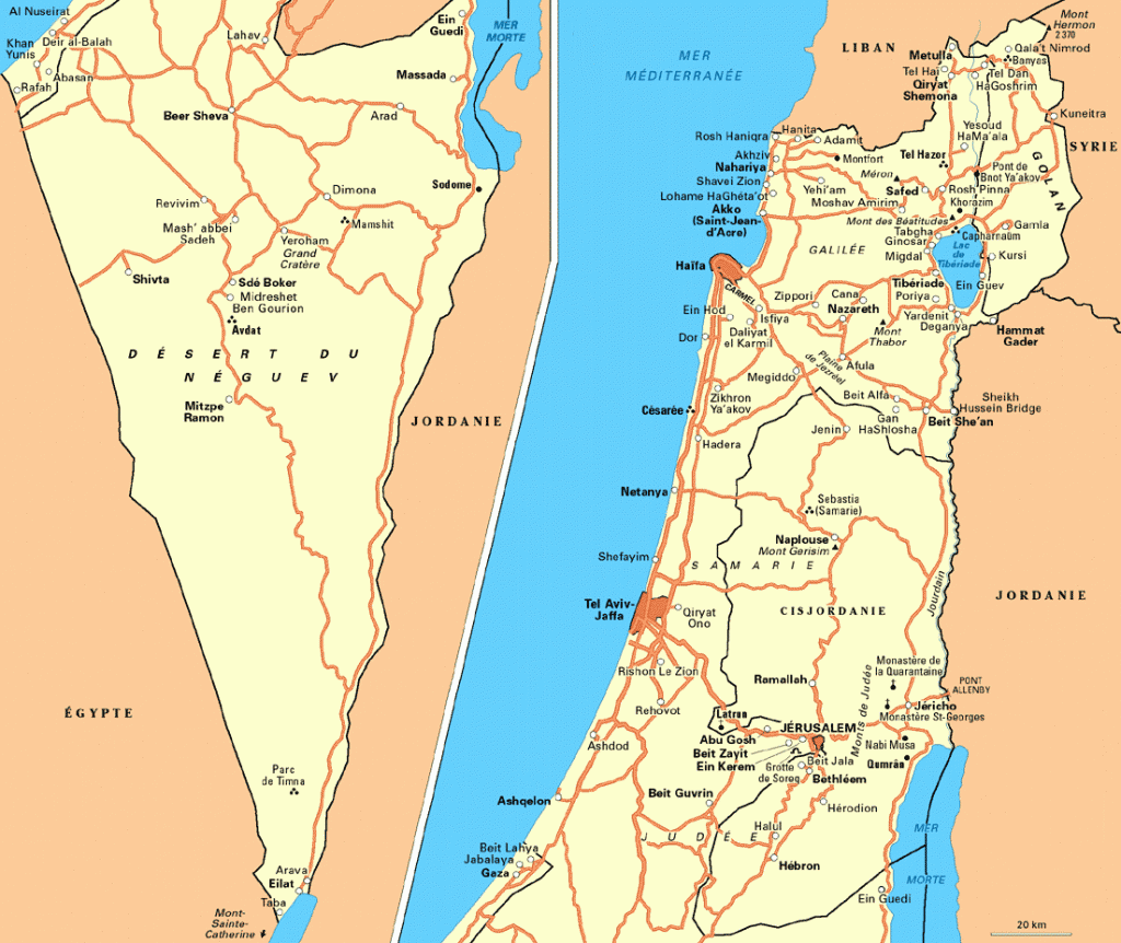 Israël - Carte détaillé