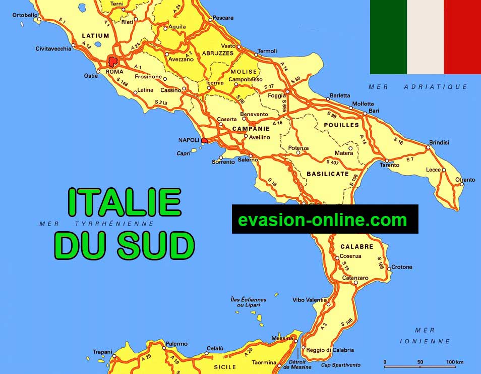Carte Italie Sud
