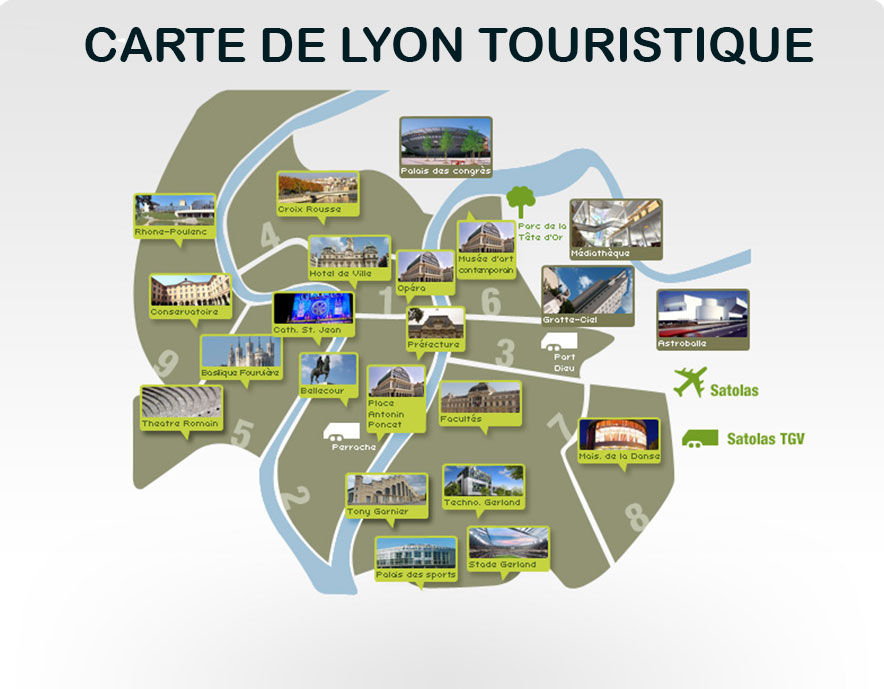 carte touristique - Lyon