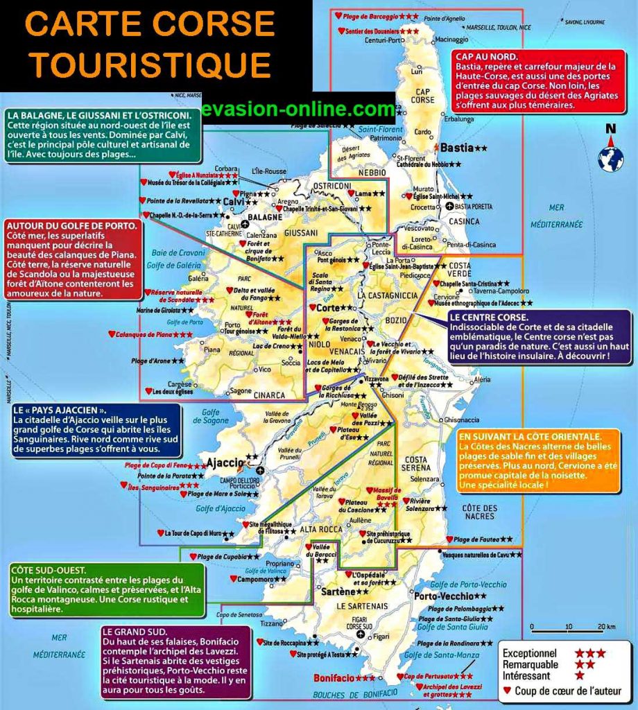 Carte Touristique de Corse