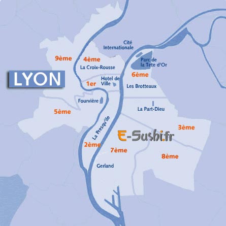carte de lyon et ses arrondissements