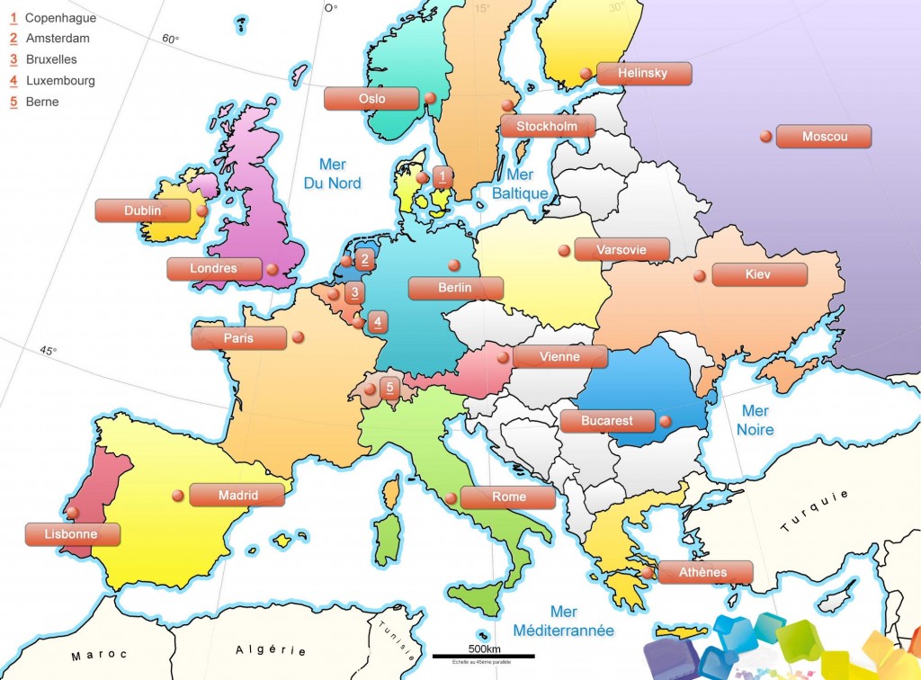 Carte Europe Capitales
