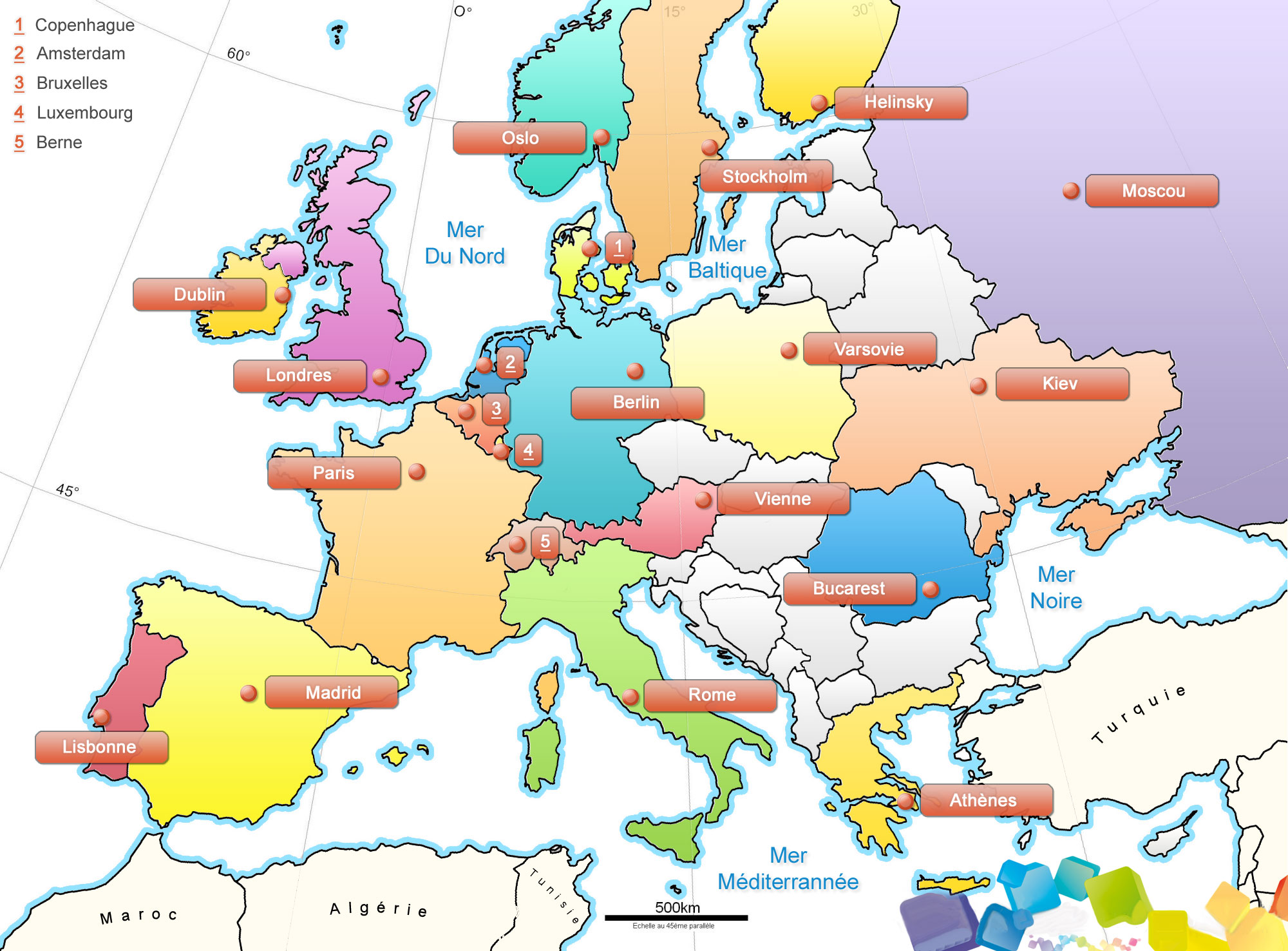 carte europe touristique