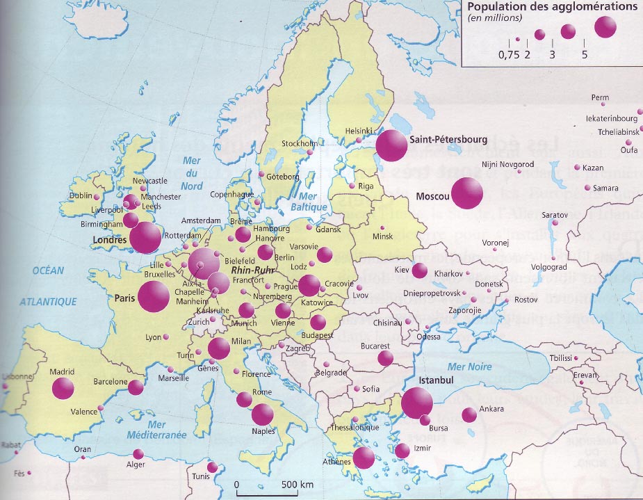 Carte Europe Villes ≡ Voyage - Carte - Plan