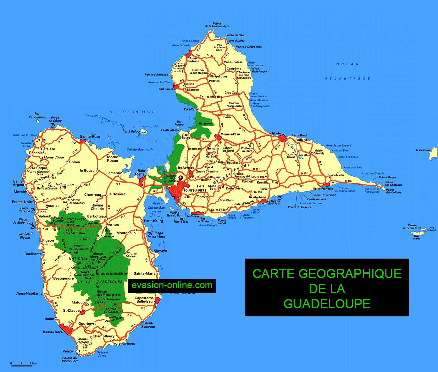 Guadeloupe Sur La Carte