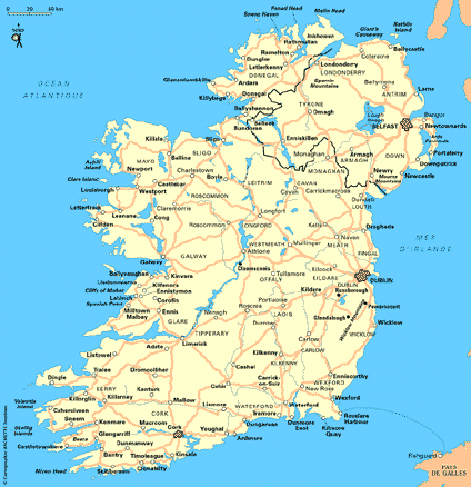 Carte Irlande - Plan Irlande : cliquez sur la carte Irlande pour l'agrandir