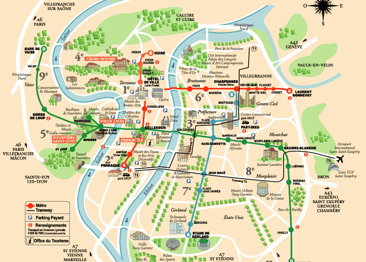 Lyon - Plan et Carte de la ville