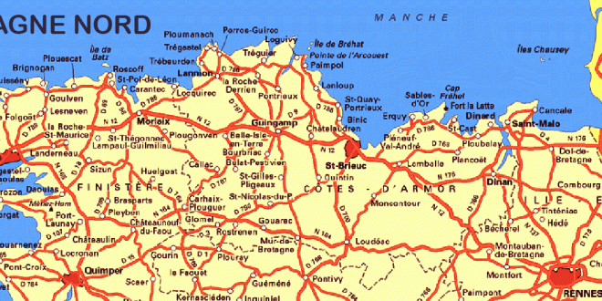 Bretagne du Nord - Carte détaillée