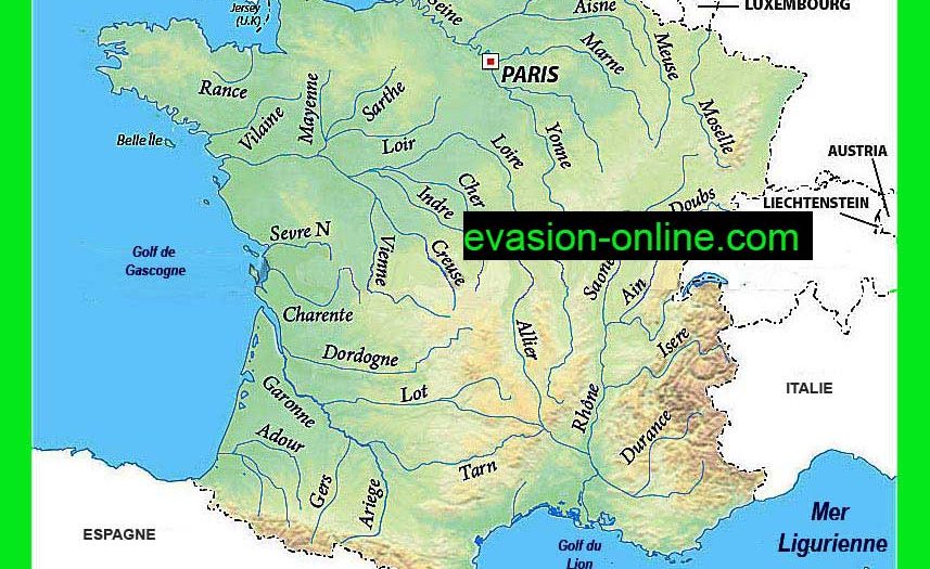 Carte des fleuves de France