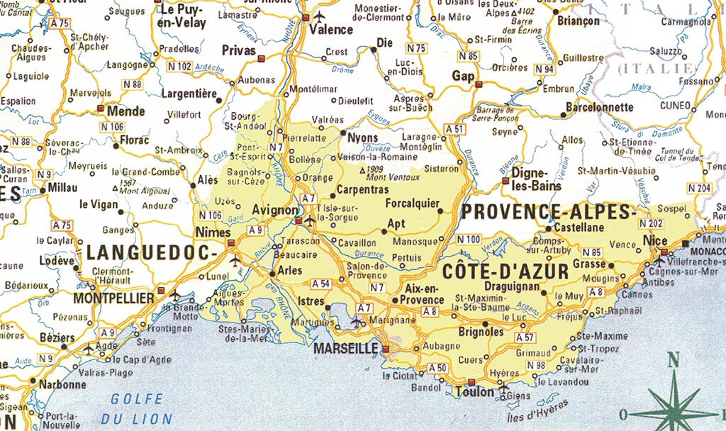 Carte France - Sud-Est
