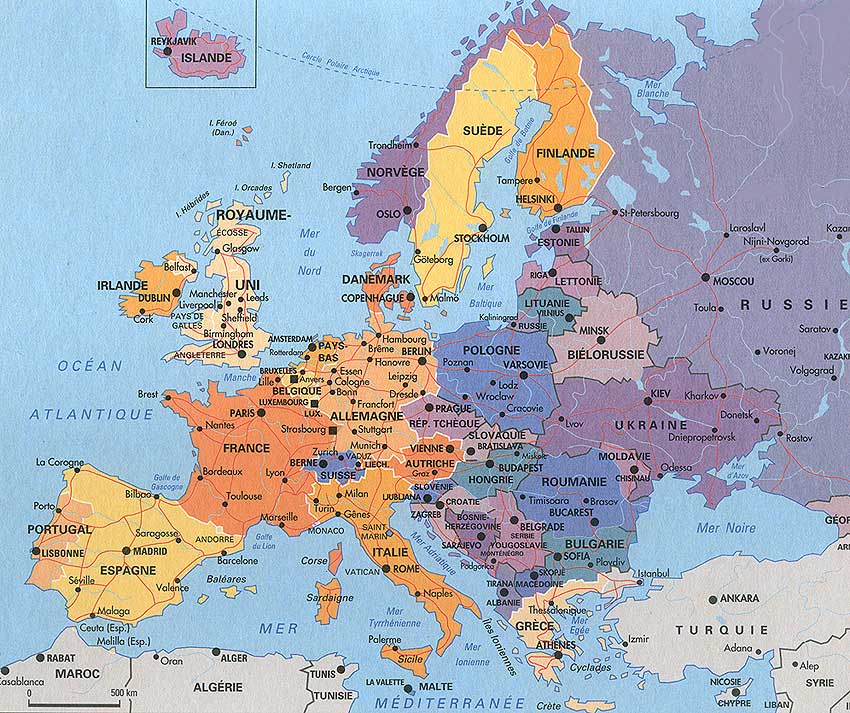 carte europe détaillée