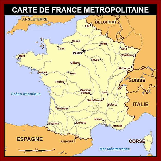 régions de France - carte française métropolitaine