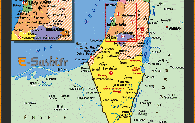 carte détaillée israel