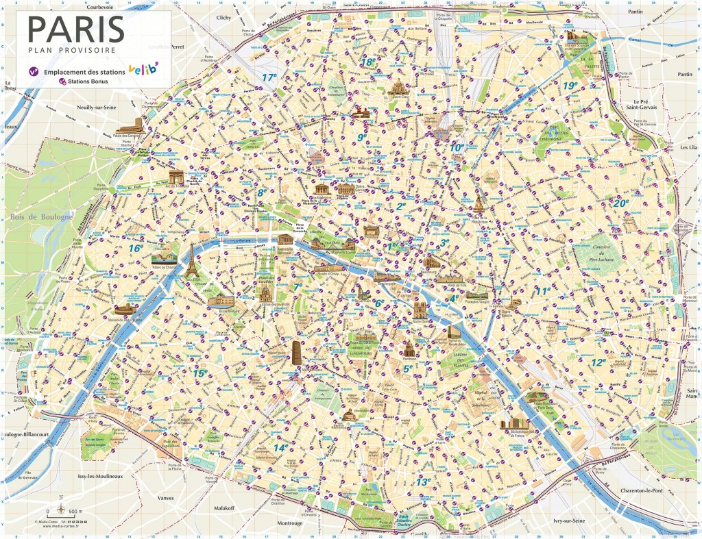 Plan de Paris - Carte Station velib