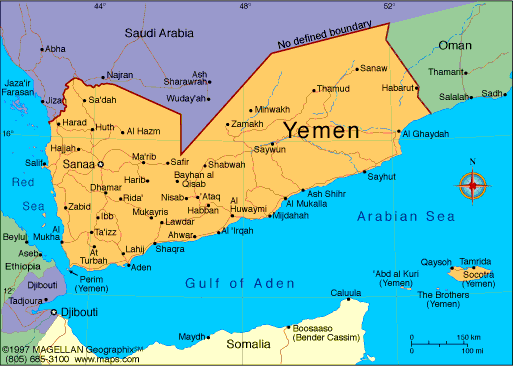 Carte du Yemen