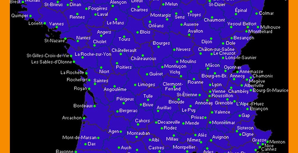 Carte villes de France