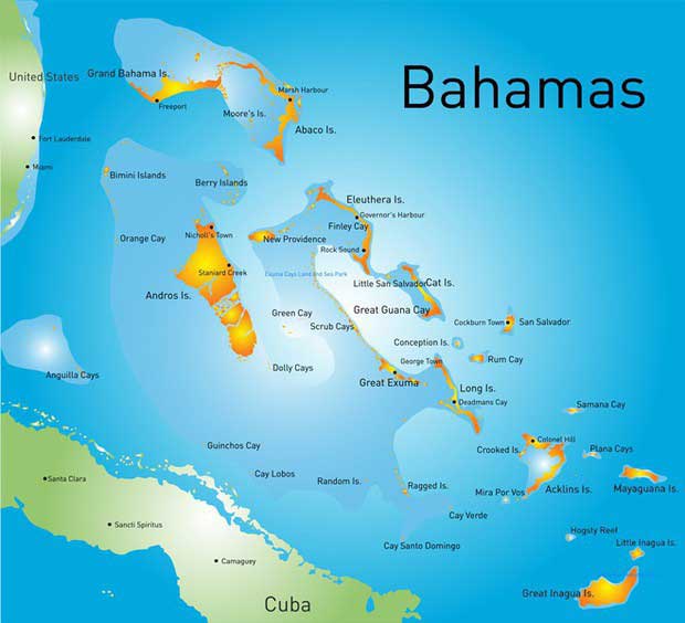 carte des Bahamas
