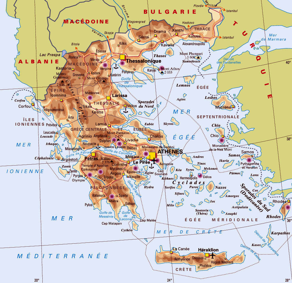 carte générale de la Grèce