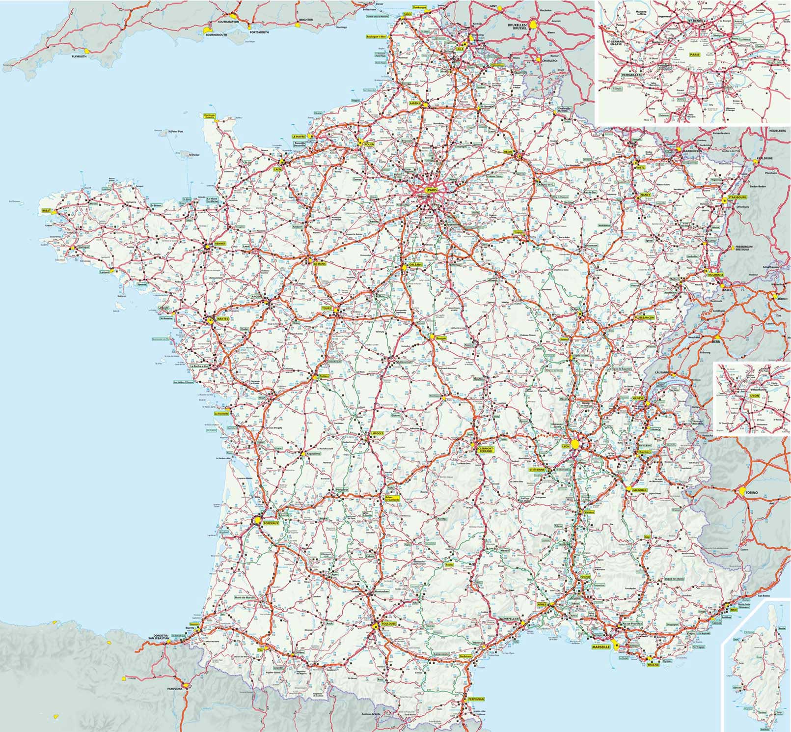 plan carte routiere france