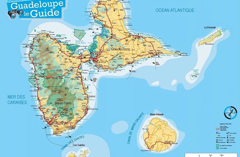Carte touristique de Guadeloupe