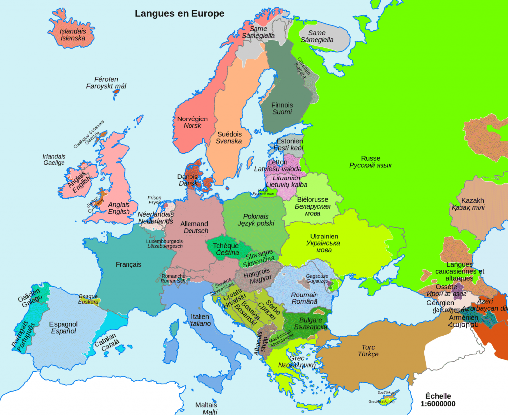 Carte Europe en français