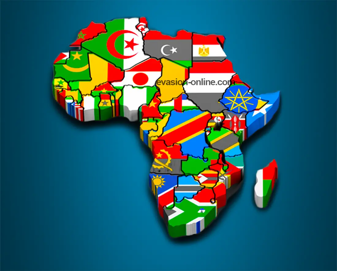 Carte Afrique avec drapeaux des pays africains