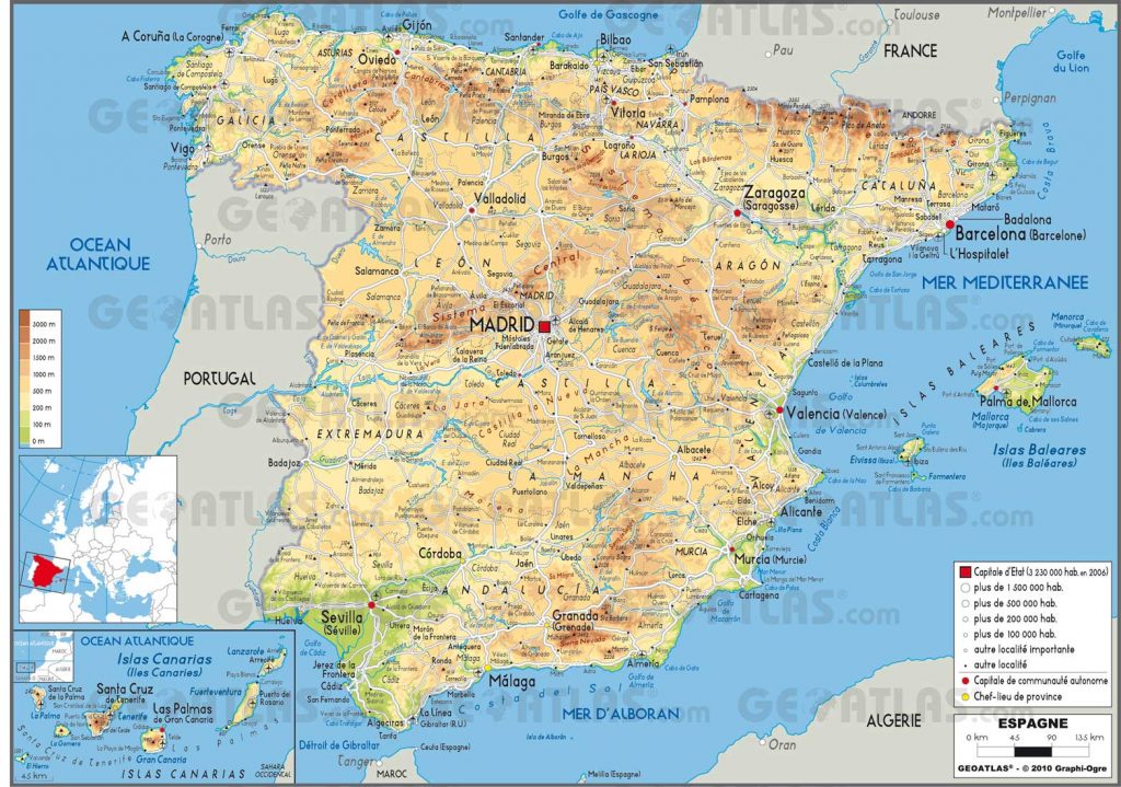 carte-Espagne détaillée