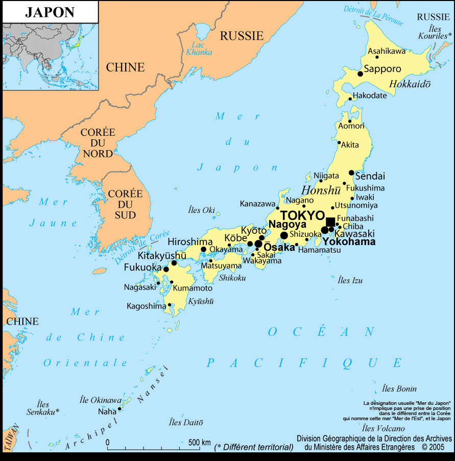 Carte du Japon - Villes