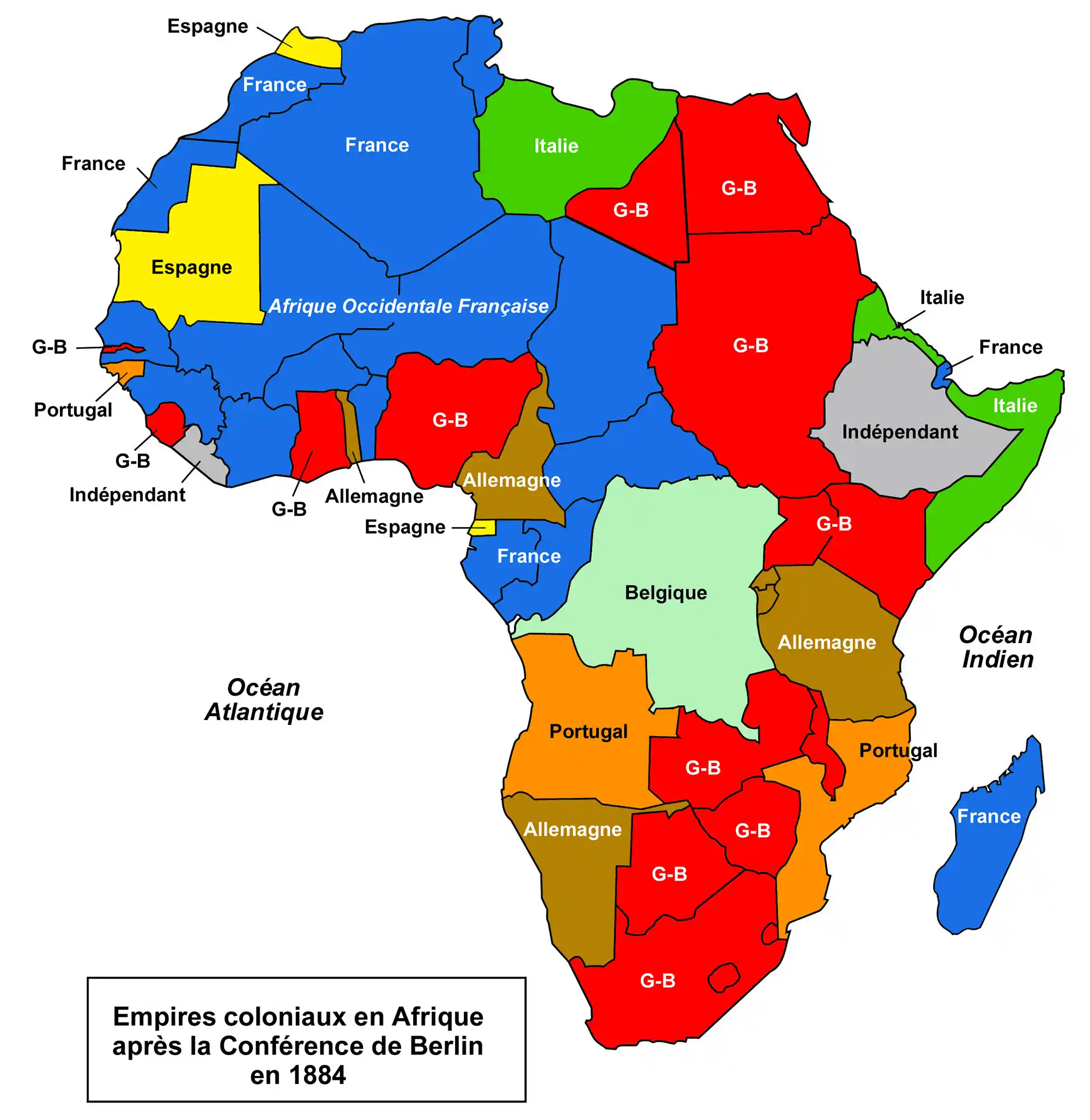 Carte de la Colonisation en Afrique