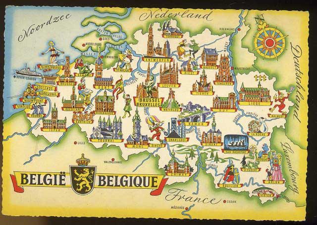 Carte touristique Belgique