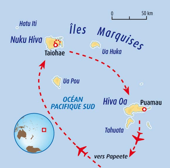 Carte des iles marquises