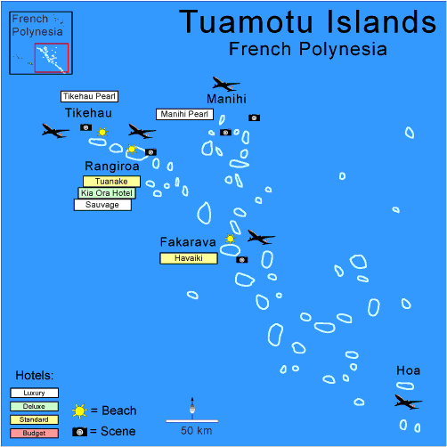 Atolls des Tuamotu - Carte