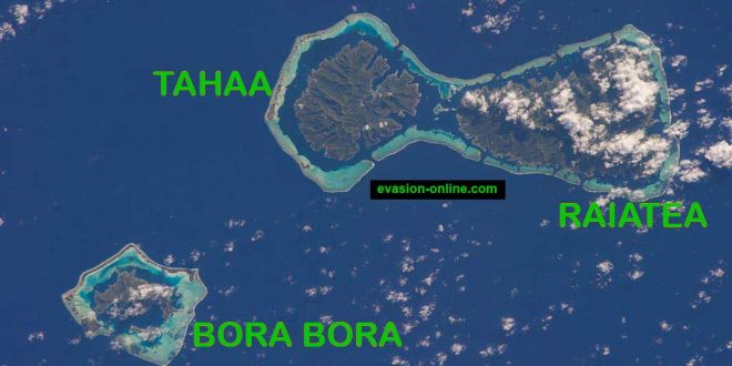 Tahaa et Raiatea - Photo satellite