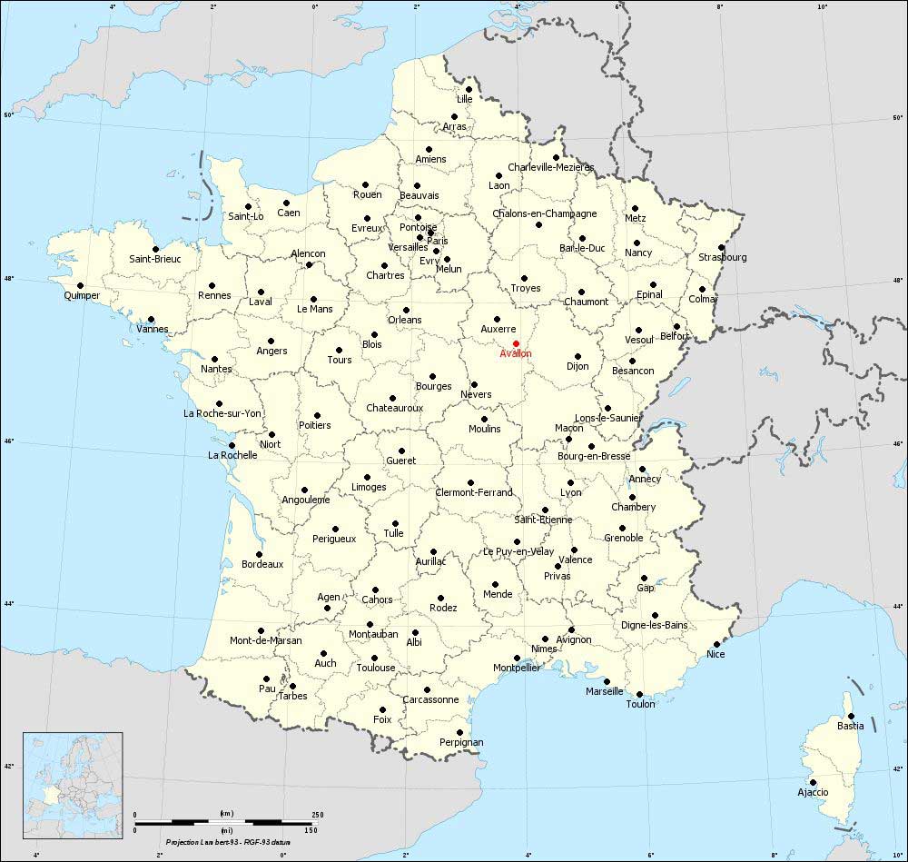 Carte d'Avallon