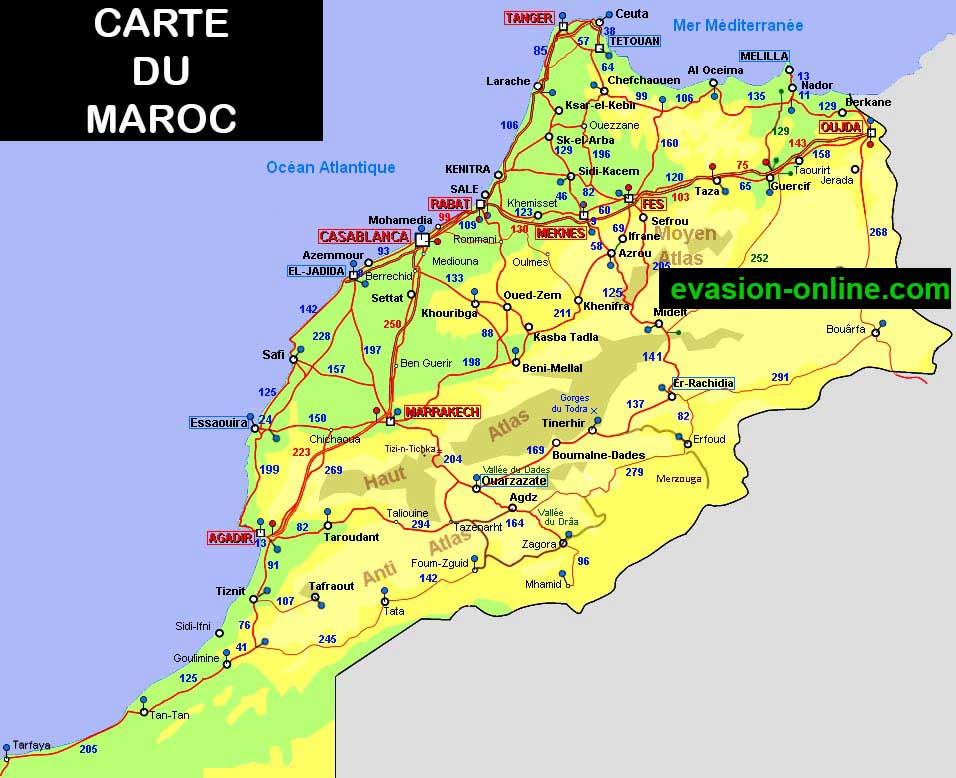 Maroc - Carte routière